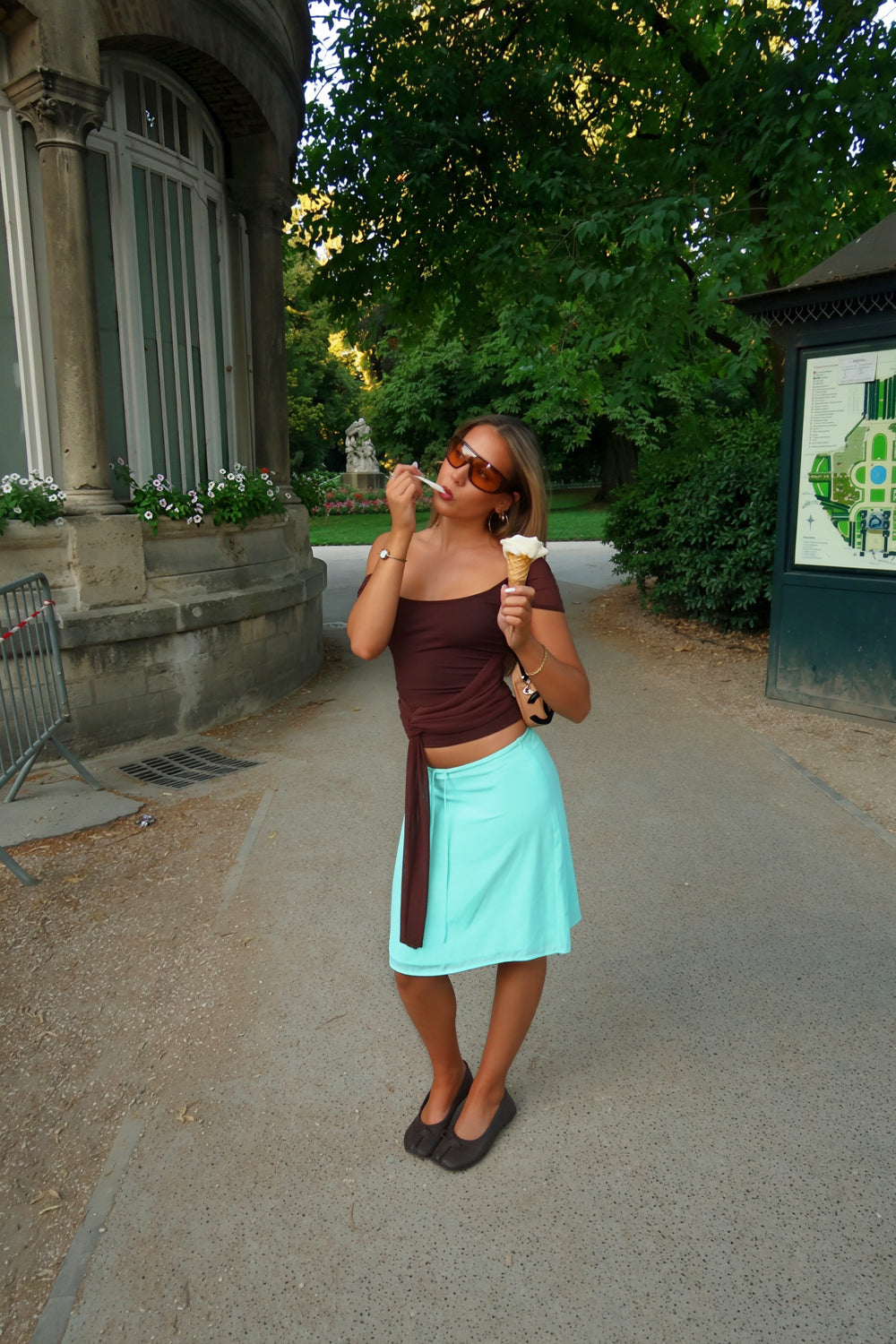 Margaux Midi Skirt Aqua