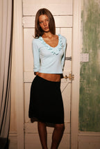 Juliette Ruffle Top Ciel