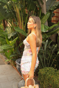 Leopard Print Mesh Mini Skirt Rose