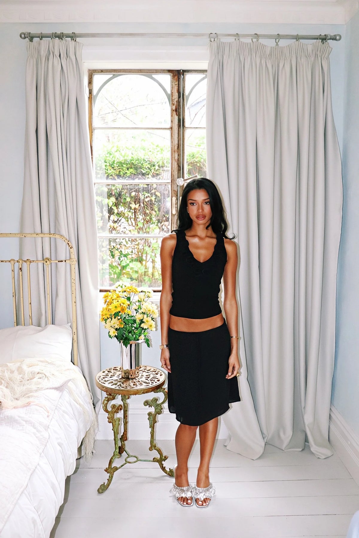 Amélie Ruffle Top Noir