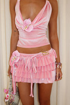 Dolce Vita Ruffle Skirt - Sparkly Pink