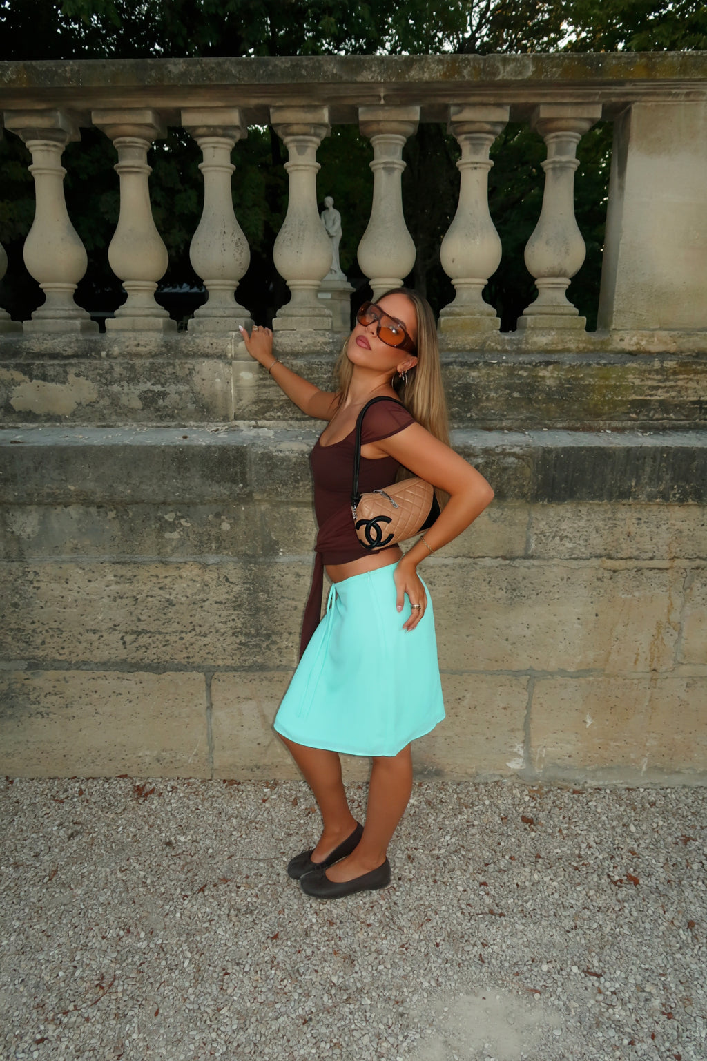 Margaux Midi Skirt Aqua