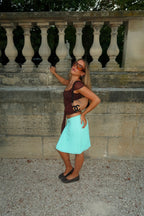 Margaux Midi Skirt Aqua