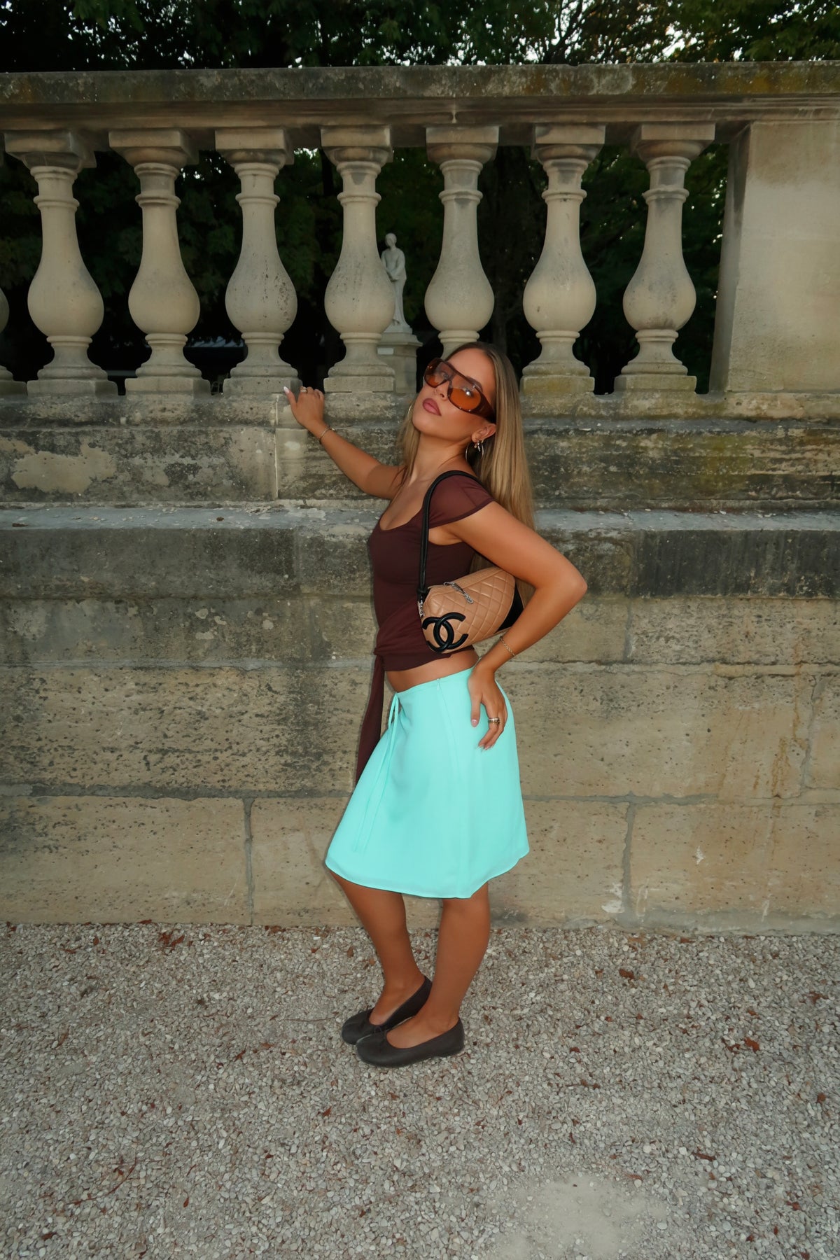 Margaux Midi Skirt Aqua