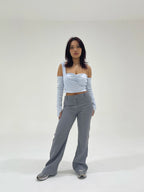BLUE CUT-OUT TOP