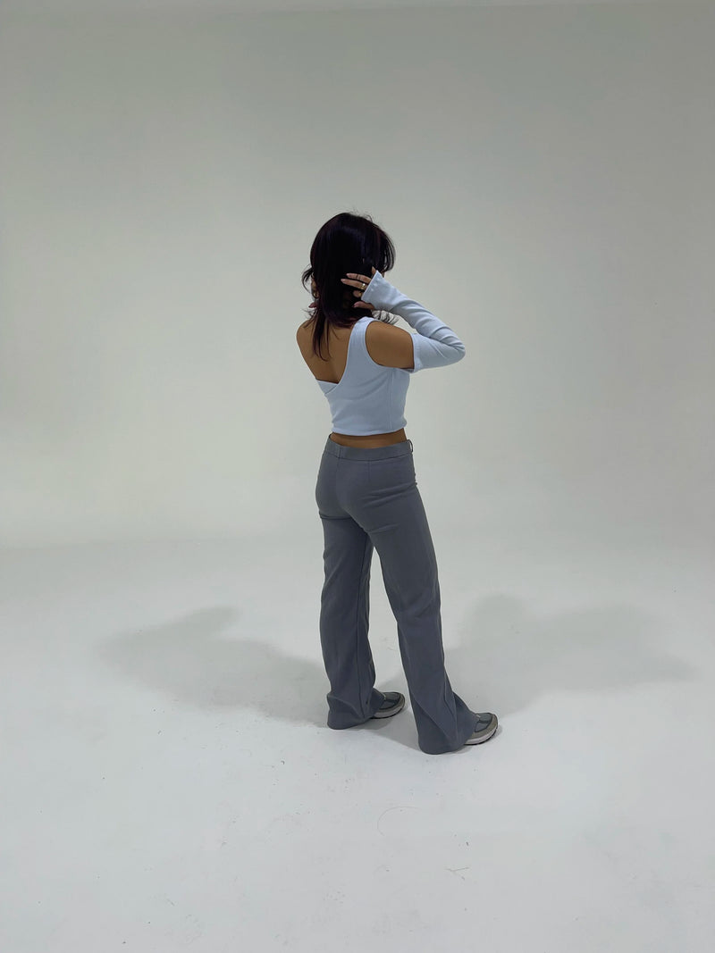 BLUE CUT-OUT TOP