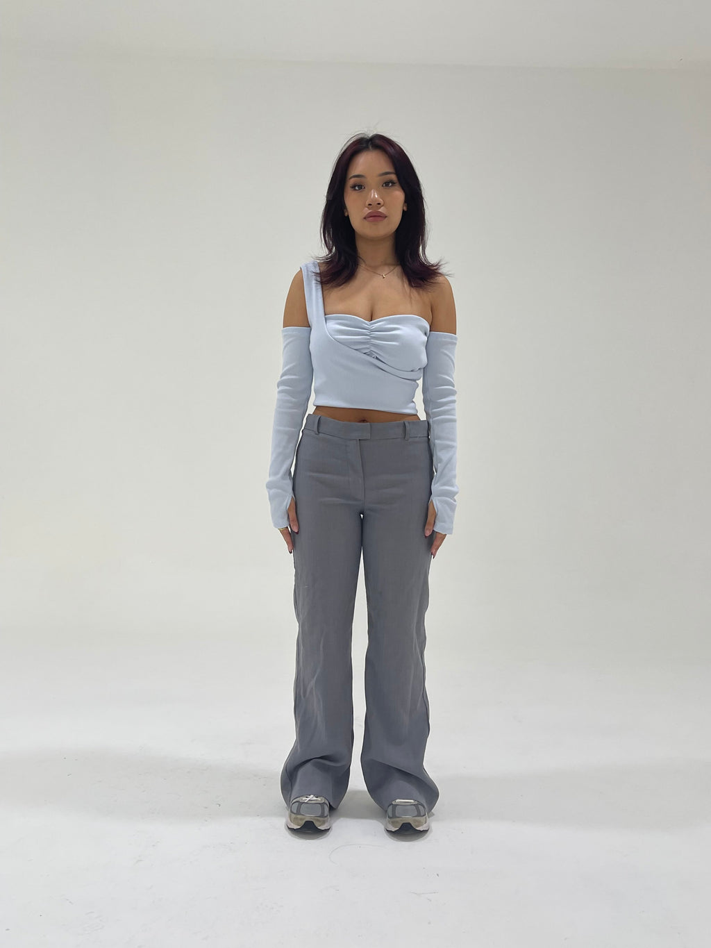 BLUE CUT-OUT TOP