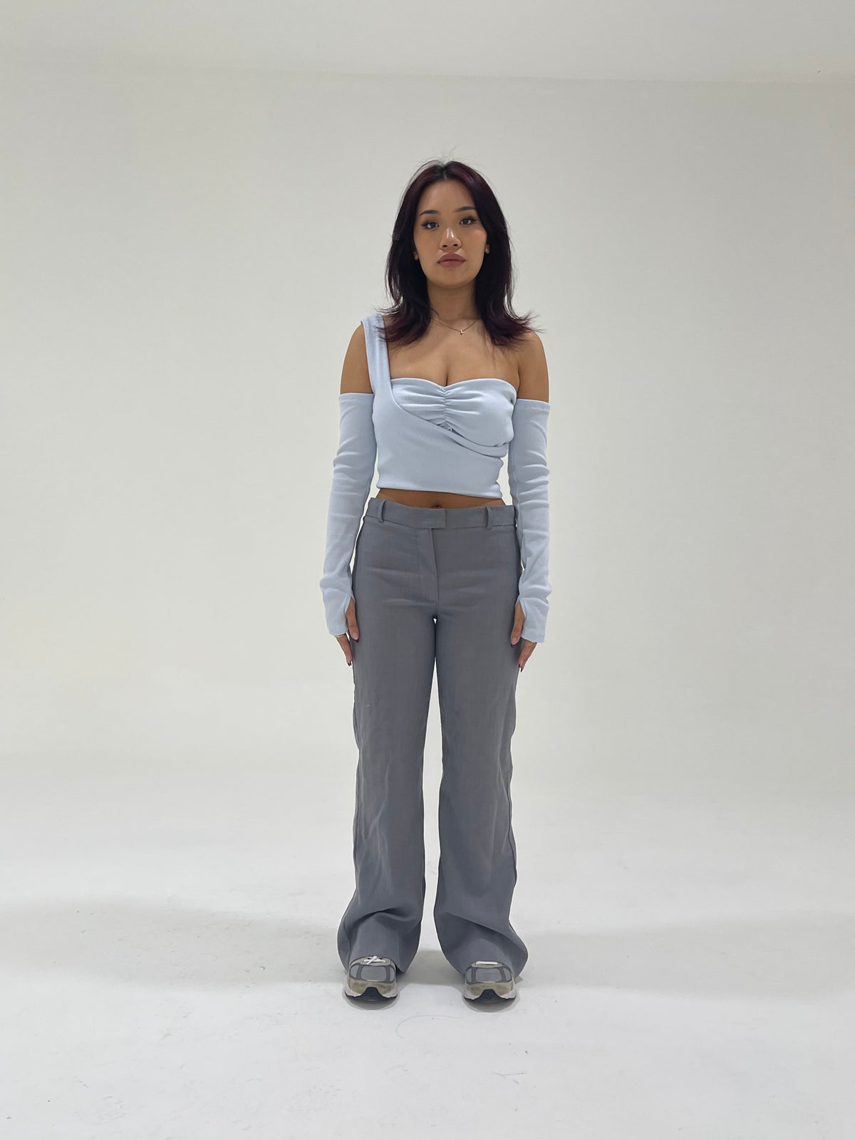 BLUE CUT-OUT TOP