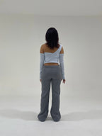 BLUE CUT-OUT TOP