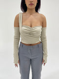 CUT-OUT TOP BEIGE
