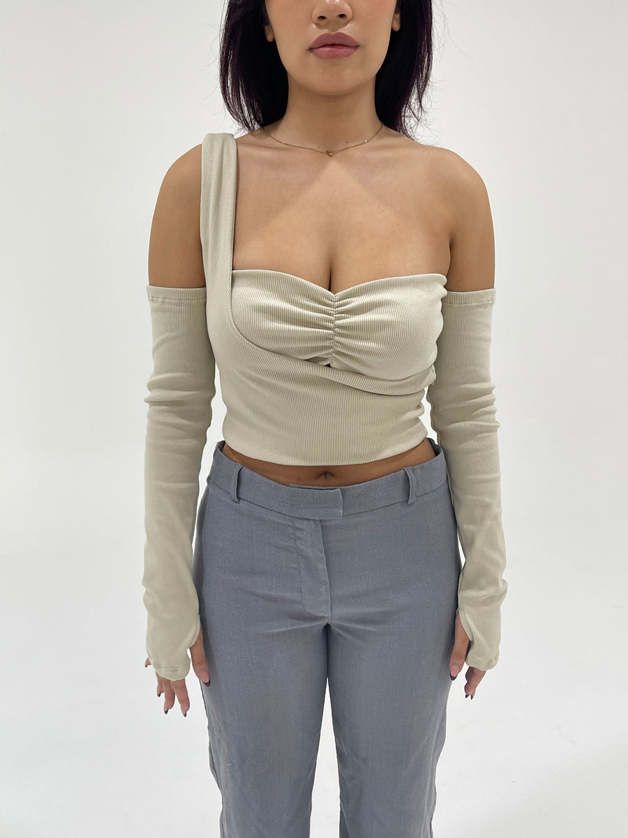CUT-OUT TOP BEIGE