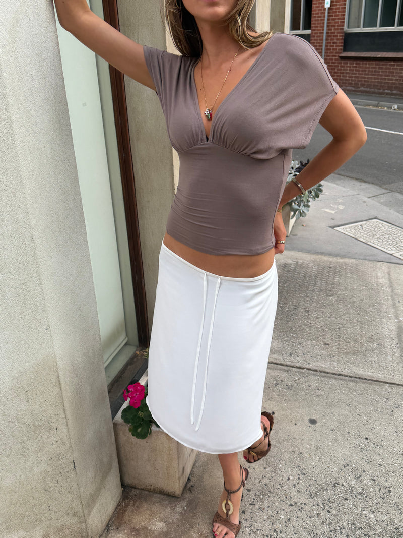 Margaux Midi Skirt Blanc