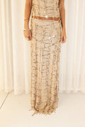 Gold Lustré Maxi Skirt