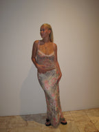 Leopard Print Mesh Cami Top Rose