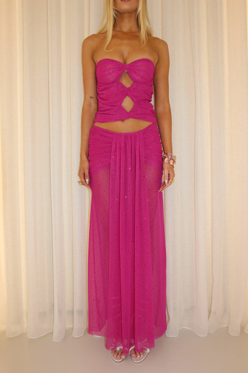 Soleil Maxi Skirt - Fuschia