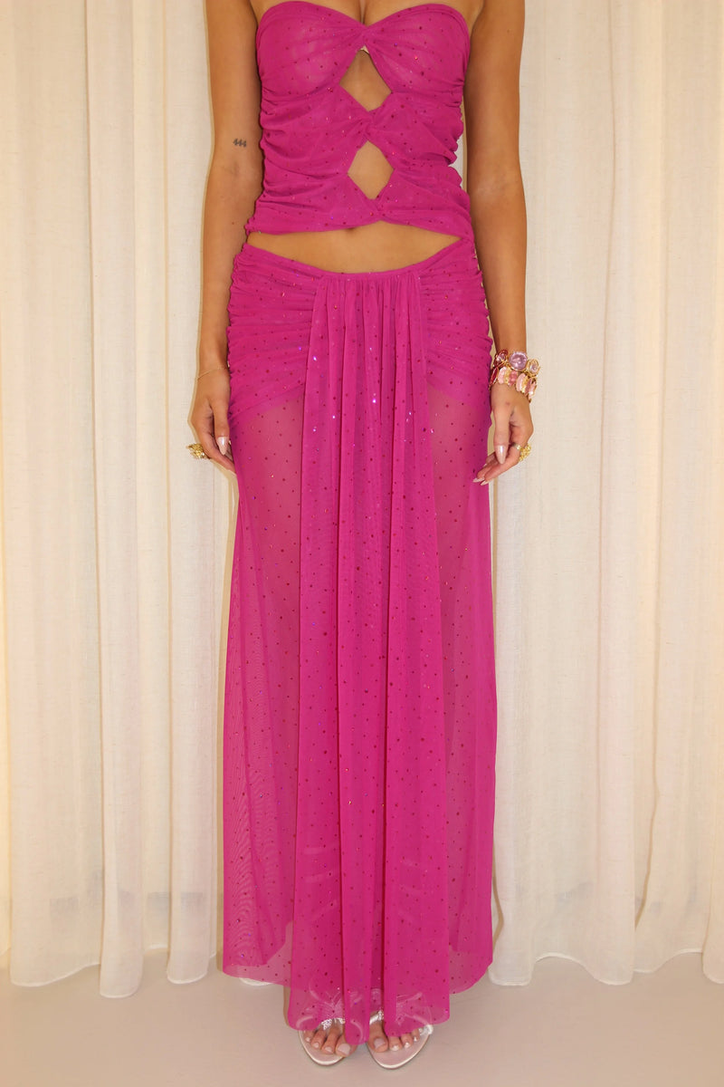 Soleil Maxi Skirt - Fuschia