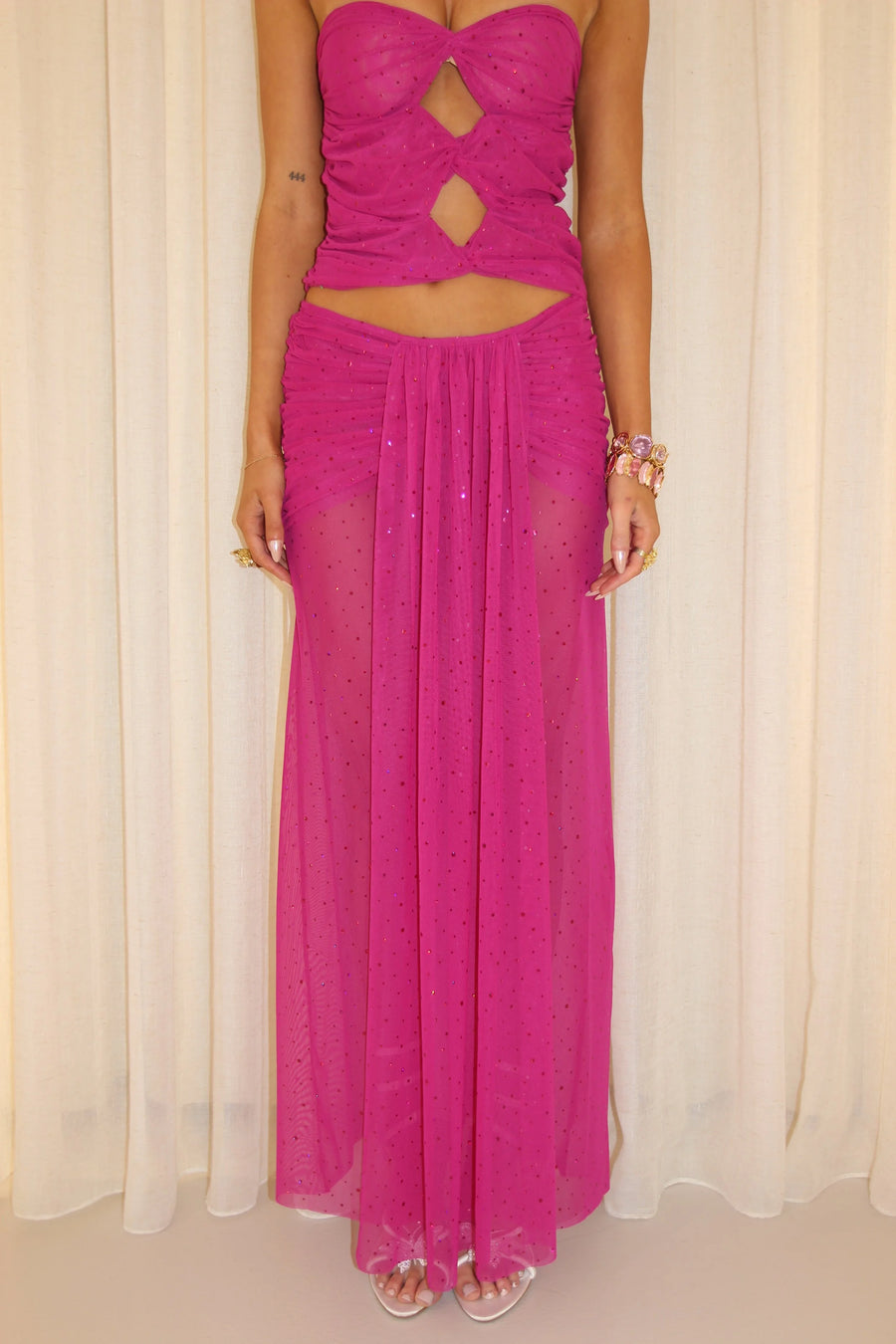 Soleil Maxi Skirt - Fuschia