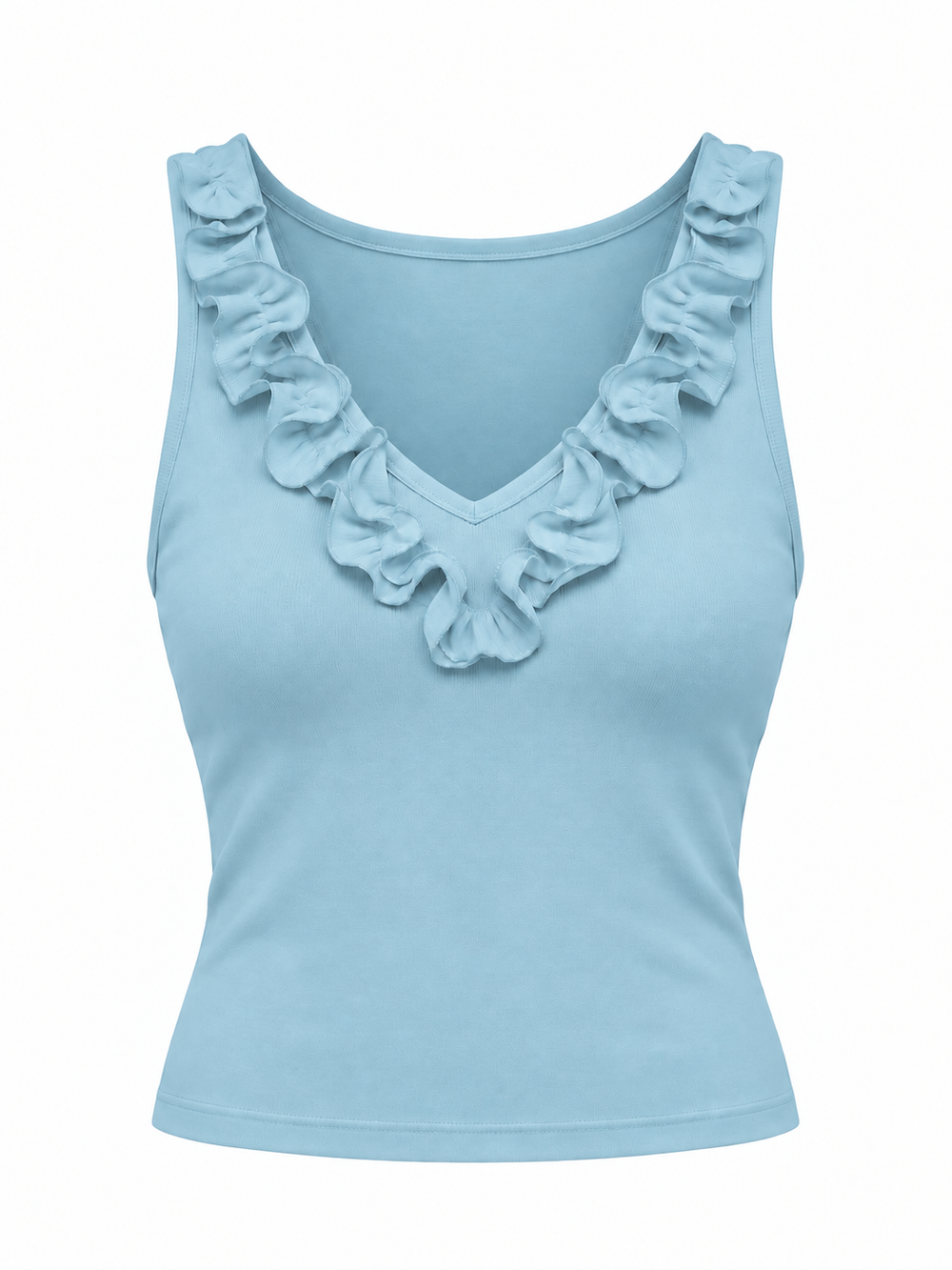 Amélie Ruffle Top Khaki — ghost mannequin