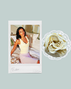 Amélie Ruffle Top Butter campaign colour collage